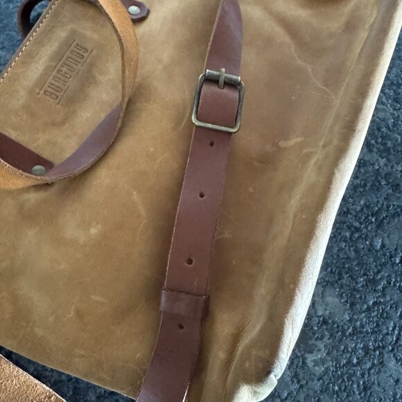 Women's toto/purse all leather shoulder/double handles by Burgundy - Picture 13 of 14